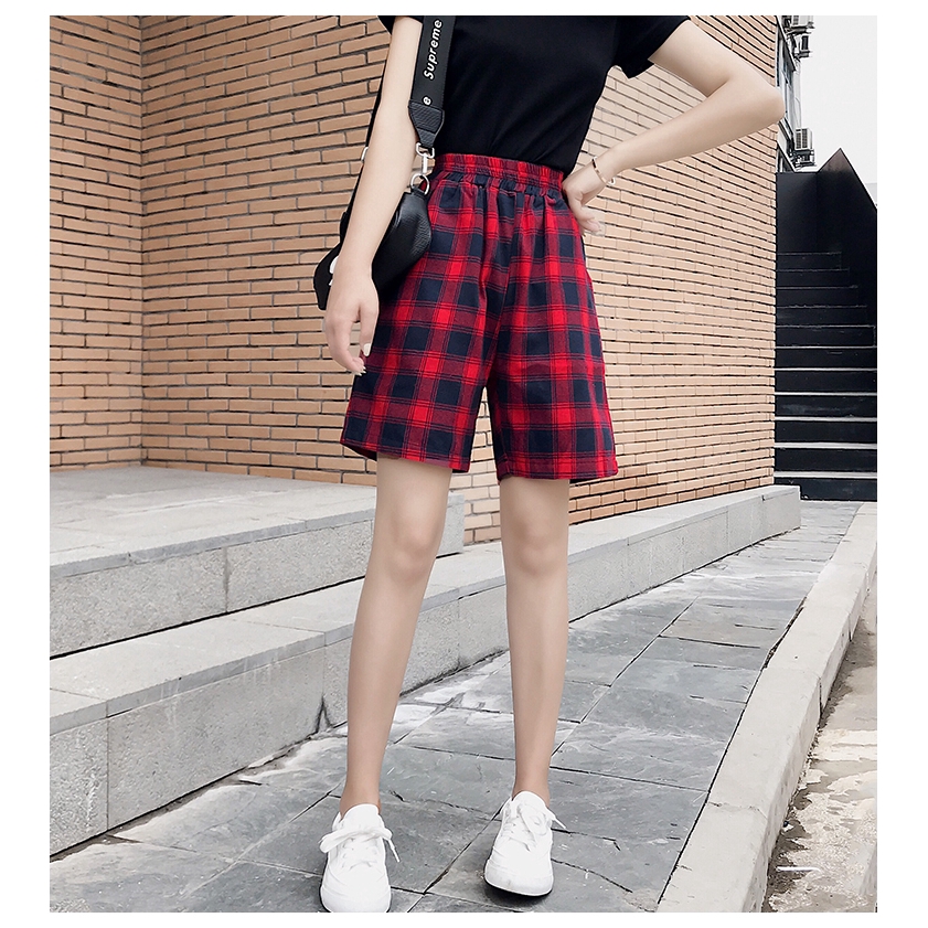 SUXI Quần Sọt Lưng Cao Dáng Rộng Thiết Kế Đơn Giản Hợp Thời Trang