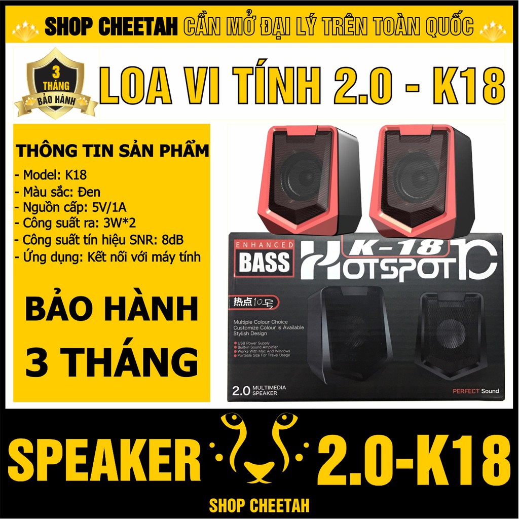 Loa Vi Tính 2.0 – K18 – Multimedia Speaker 2.0 – Hàng nhập khẩu – Bảo hành 3 tháng