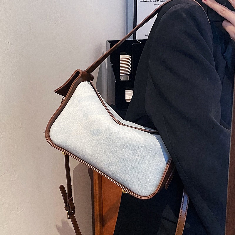 IELGY Túi Đeo Chéo Vuông Nhỏ Bằng Da Mềm Màu Tương Phản Cho Nữ