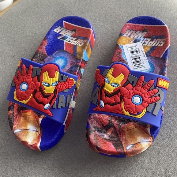 Dép trẻ em siêu nhân, người sắt Iron man siêu đẹp, siêu êm, bền, hàng QC chính hãng