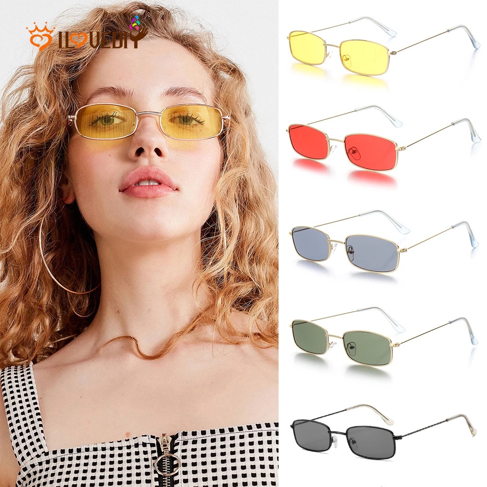 Kính Mát Hình Chữ Nhật Chống Tia UV Phong Cách Cổ Điển Thời Trang Cho Nam Và Nữ