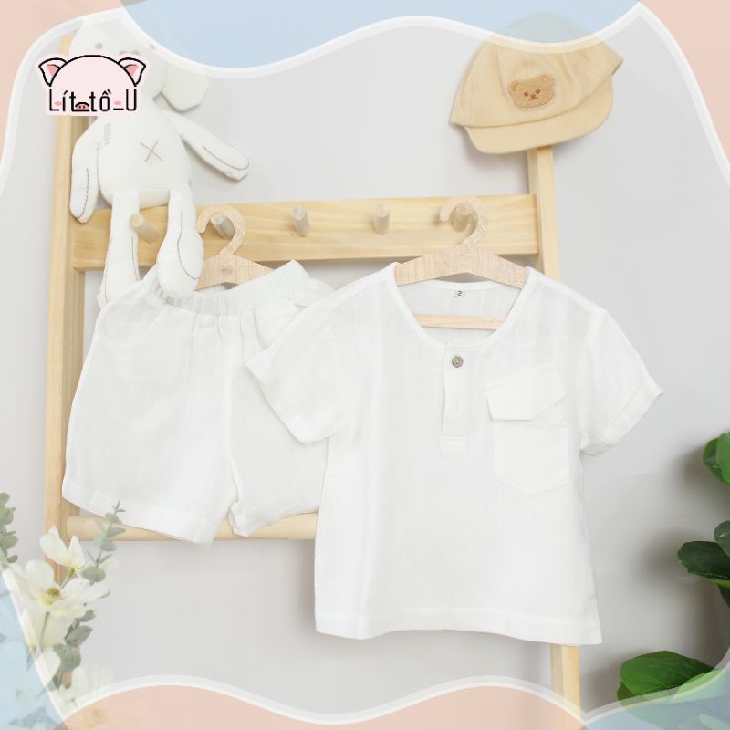 Bộ quần áo Linen cho bé trai, bé gái LÍT_TỒ U