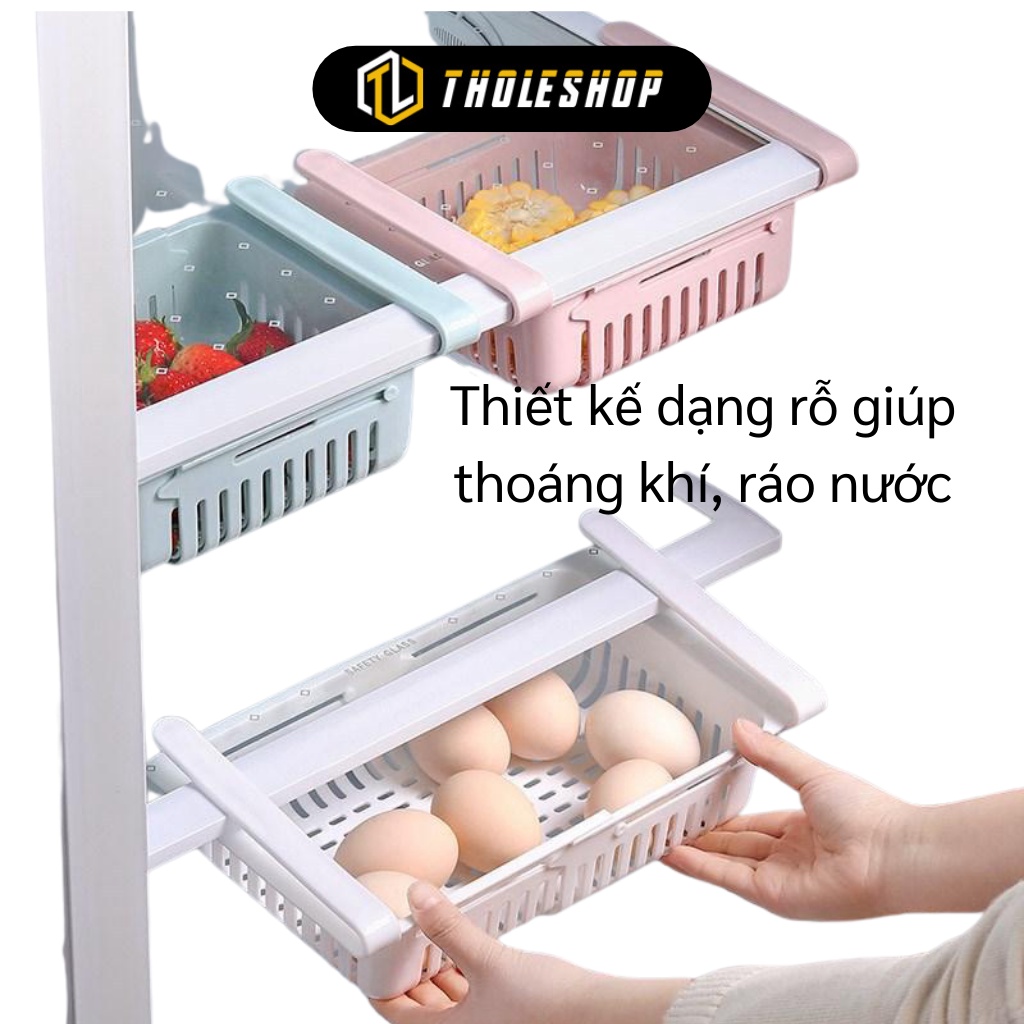 Khay Tủ Lạnh - Rổ Nhựa Đựng Đồ Ăn Gài Tủ Lạnh, Kéo Ra Kéo Vào, Tiết Kiệm Không Gian 8892