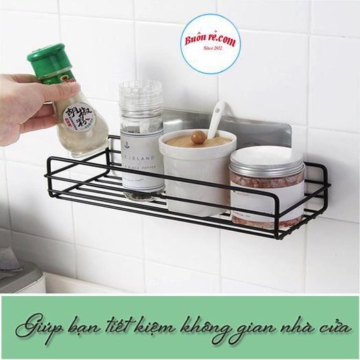 Kệ góc sắt dán tường đựng đồ nhà tắm, nhà bếp tiện lợi 00804/01409 - Kệ sắt hình chữ nhật dán tường chắc chắn 01335