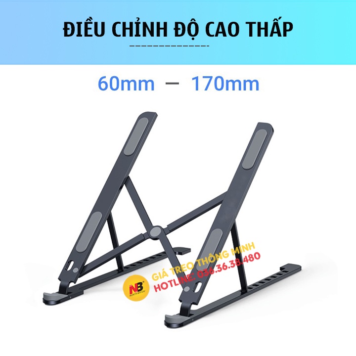 Giá đỡ laptop stand nhôm có thể gấp gọn hỗ trợ tản nhiệt P11 cho laptop Macbook, máy tính bảng Ipad, Surface