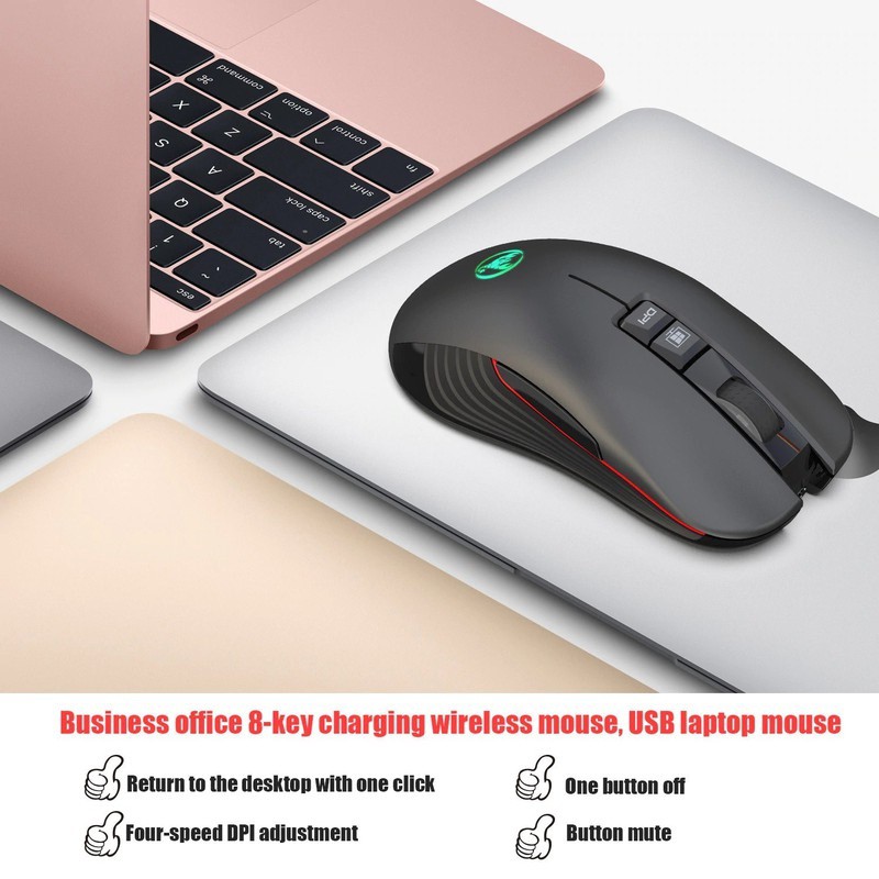 Chuột Gaming HXSJ T30 LED Chơi Game Không Dây Wireless 2.4GHZ 3600DPI - Chuột (HXSJ T30)