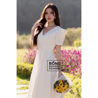 BỐNG MAXISHOP - DC446 - Váy Cưới Phi Nhật Trắng Xẻ Tà