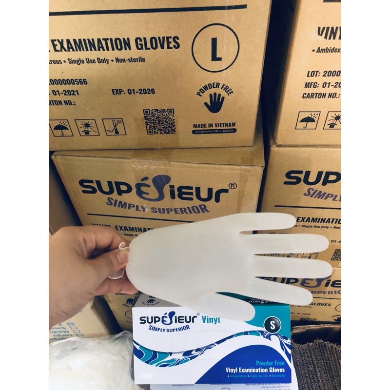 LOẠI TỐT Găng y tế VINYL trắng trong KHÔNG BỘT (50pcs) | BigBuy360 - bigbuy360.vn