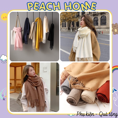 Khăn Quàng Cổ Cashmere Chất Len Tăm Mềm Mịn Hàng Loại 1 Cao Cấp Màu Trơn Khăn Choàng Giữ Ấm Mùa Đông Cho Nam Nữ