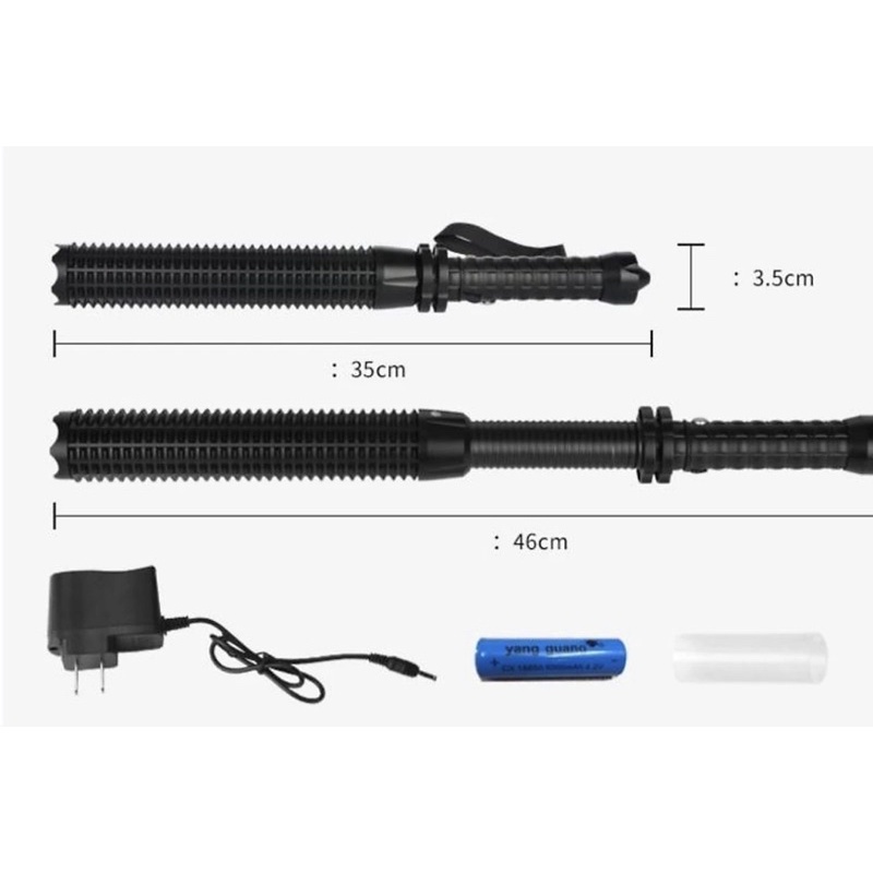 Đèn pin siêu sáng cầm tay cáp sạc micro USB chiếu xa 500m+ Đèn Pin Dài 46cm