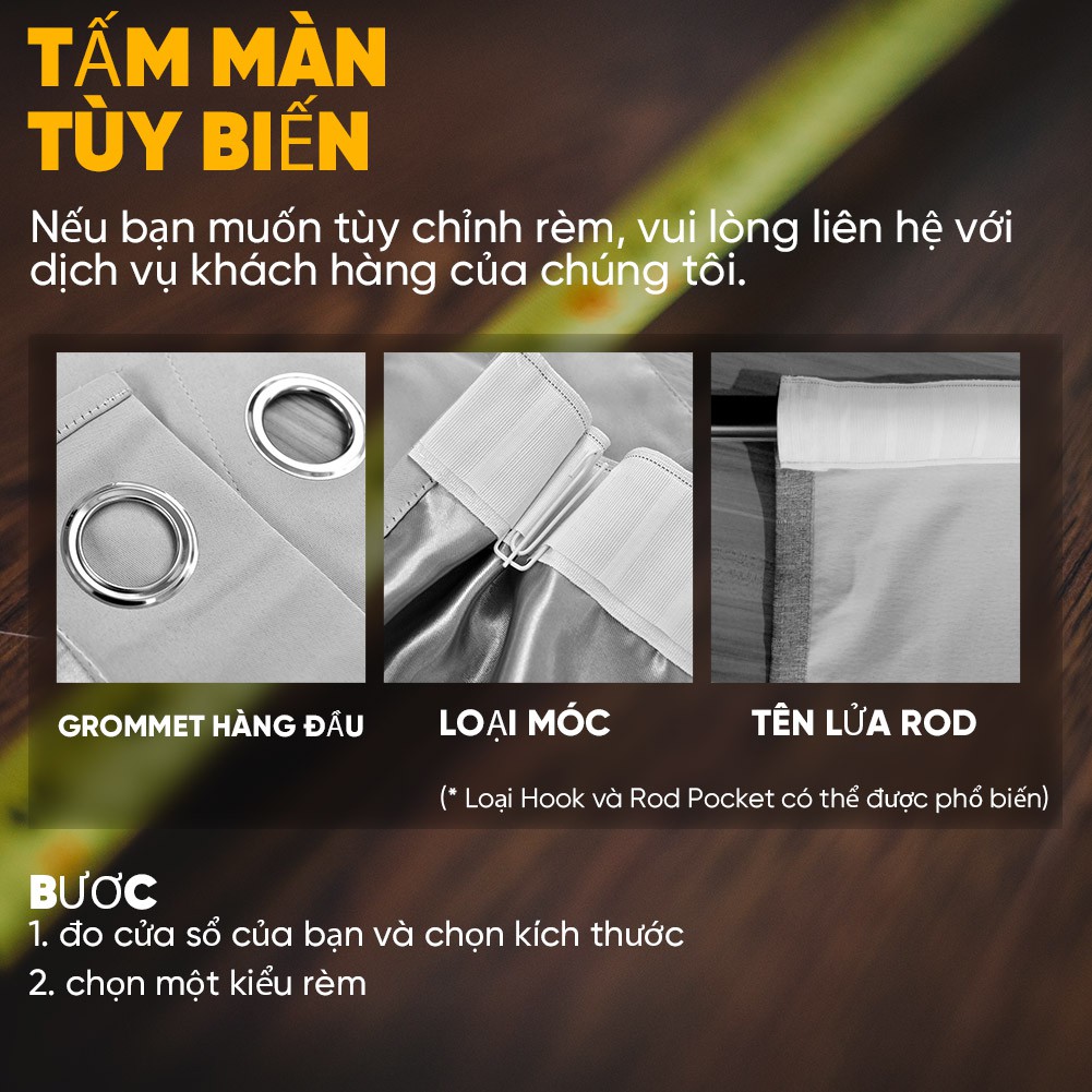 1 Rèm Cửa Napearl 95% Màu Trơn Cao Cấp
