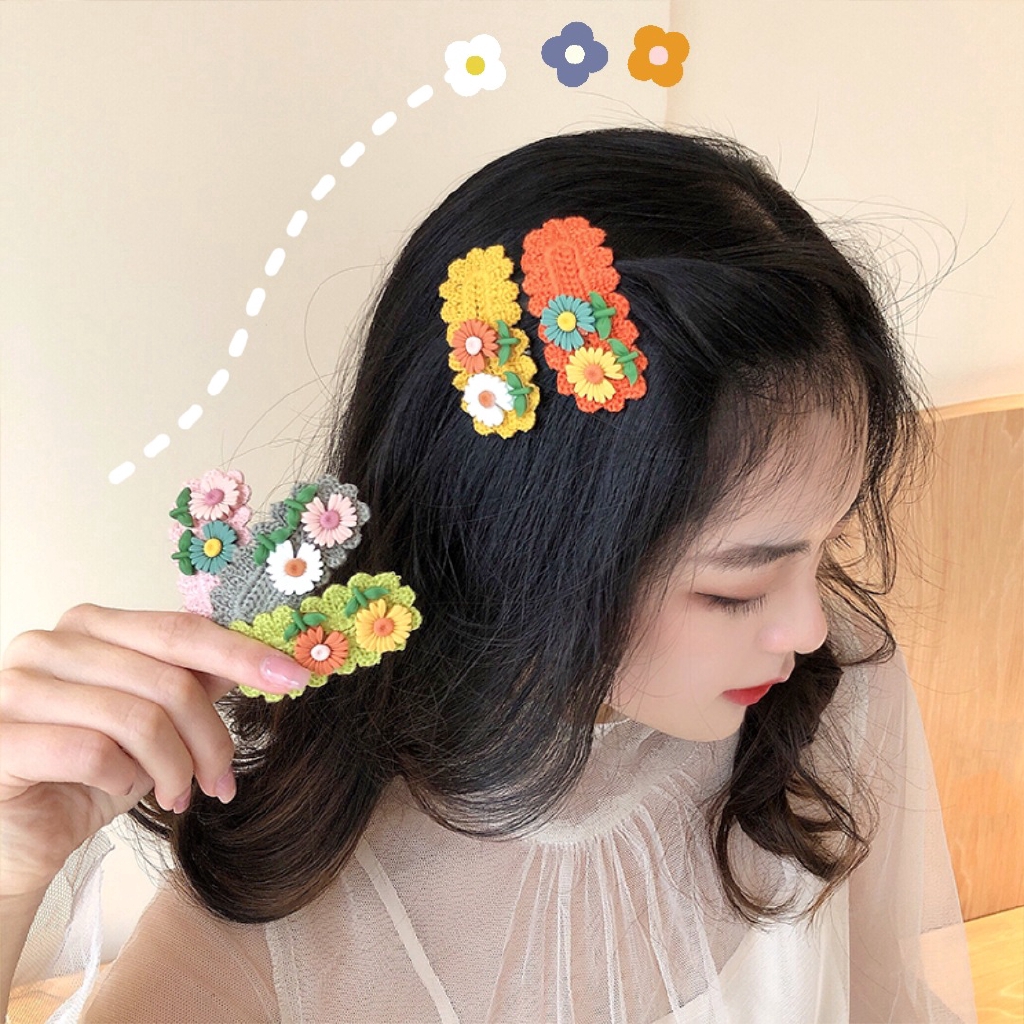 Kẹp tóc hình bông hoa cúc đáng yêu cho nữ
