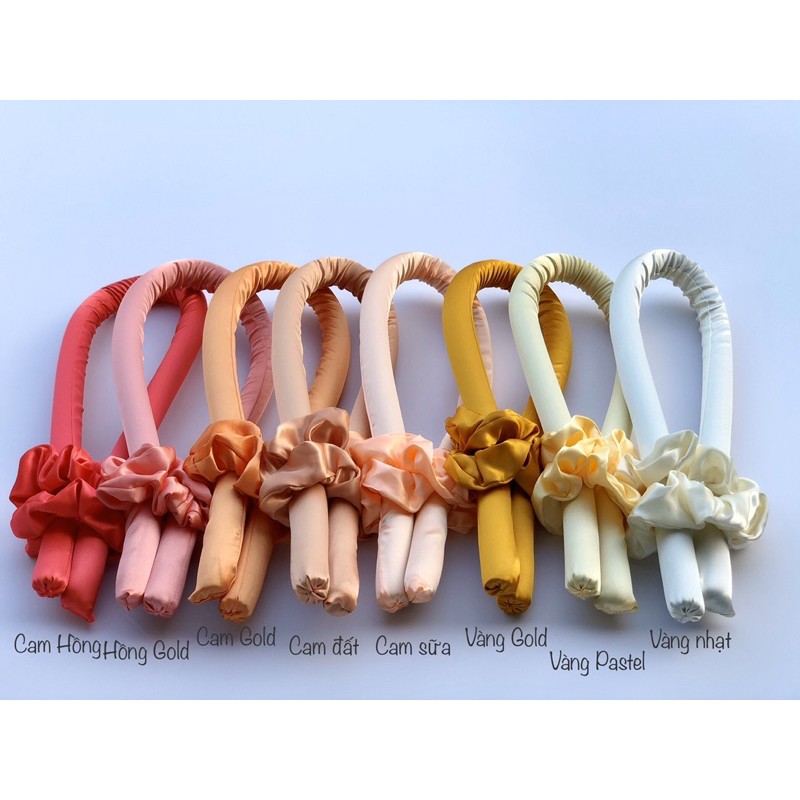 Thanh cuốn tóc xoăn không dùng nhiệt  - MÀU PASTEL [tặng scrunchies+ kẹp tóc+ sticker]