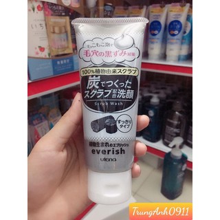 Sữa rửa mặt kèm tẩy da chết than hoạt tính Utena Everich Scrub
