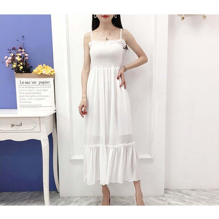 Đầm Maxi Voan Hai Dây Hàng Cao Cấp Quảng Châu Nhập Khẩu (Kèm ảnh thật) | BigBuy360 - bigbuy360.vn