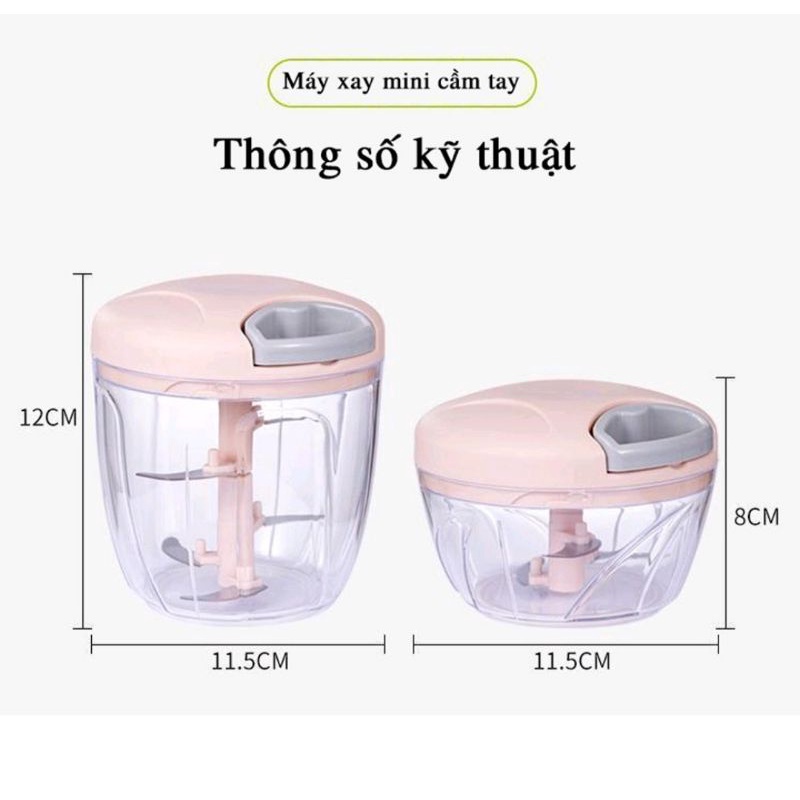 Máy xay tỏi ớt cầm tay mini đa năng - Lực nghiền mạnh - Dễ dàng tháo lắp ra vệ sinh