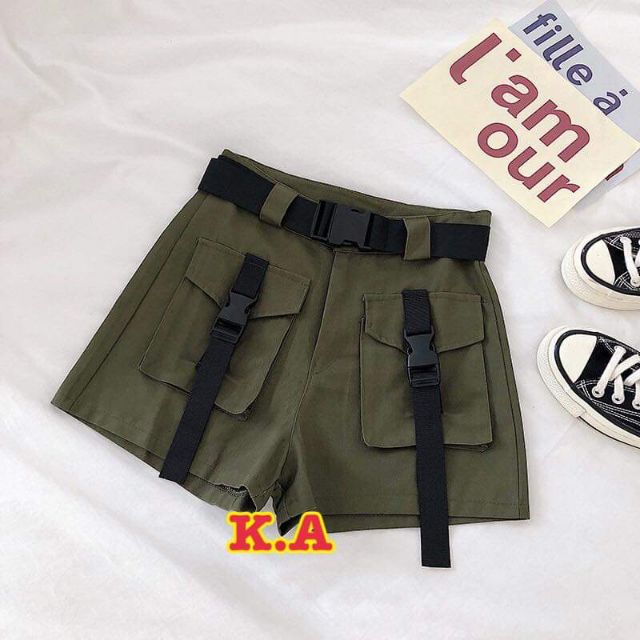 Sét quần đùi túi khuy kèm thắt lưng