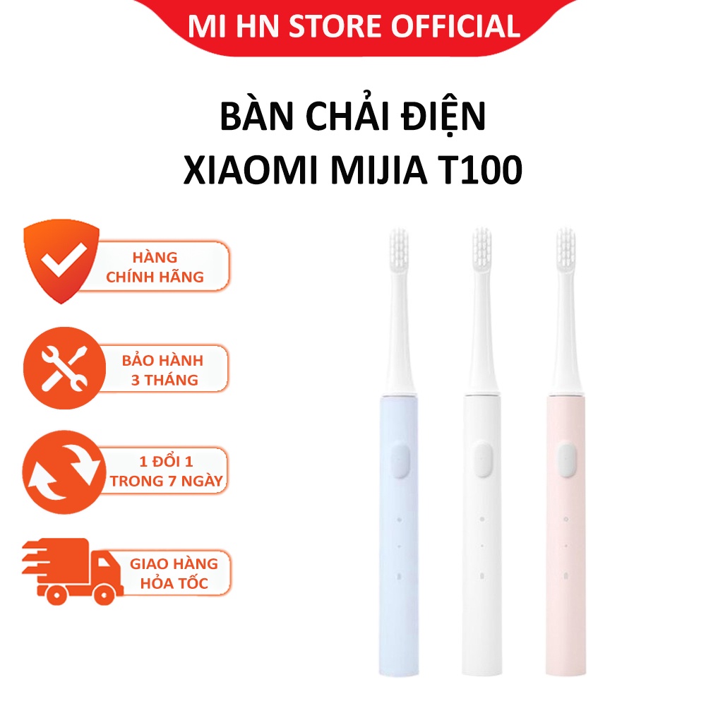 Bàn chải điện Xiaomi Mijia T100 2 chế độ vận hành 3 Màu - Bảo hành 3 tháng