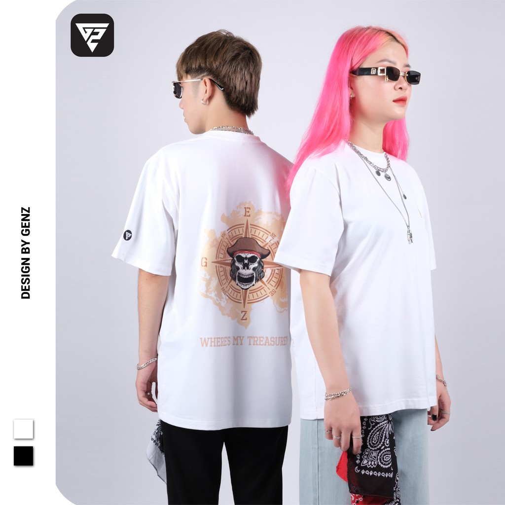 Áo thun tay lỡ GENZ phông Unisex nam nữ Cotton oversize form rộng Where My Treasure | BigBuy360 - bigbuy360.vn