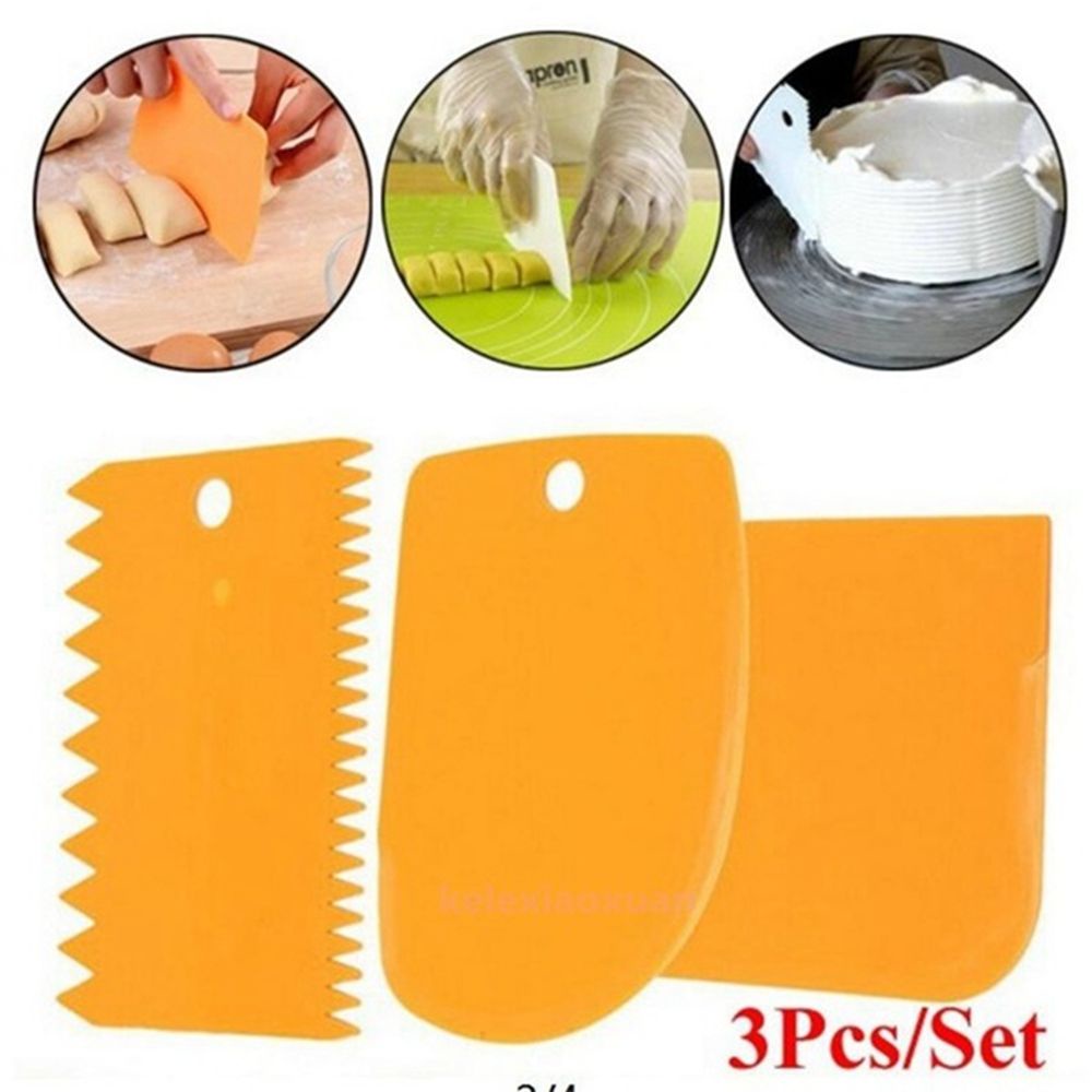 Epoch Set 3 Dụng Cụ Cắt Bột Làm Bánh Bằng Nhựa Nhiều Màu Tiện Dụng