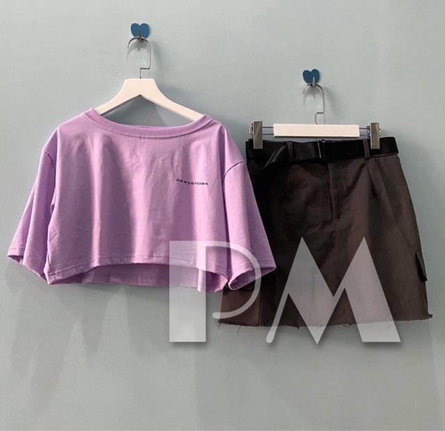 Áo croptop chữ nhỏ PM12