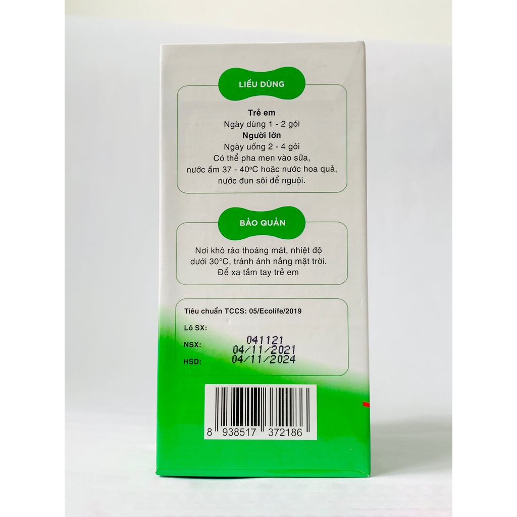 Men Sống Hữu Cơ Ecolife cho bé, men sống hữu cơ hỗ trợ đường tiêu hóa cho trẻ VIGOR toàn tâm