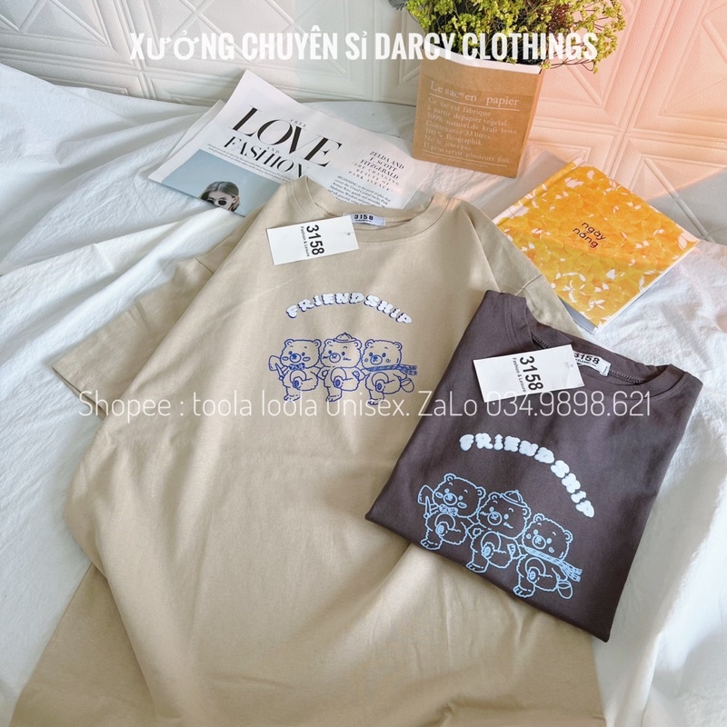 áo thun 3158 ✨ FREESHIP ✨ mẫu gấu friendship dễ thương áo thun cotton unisex