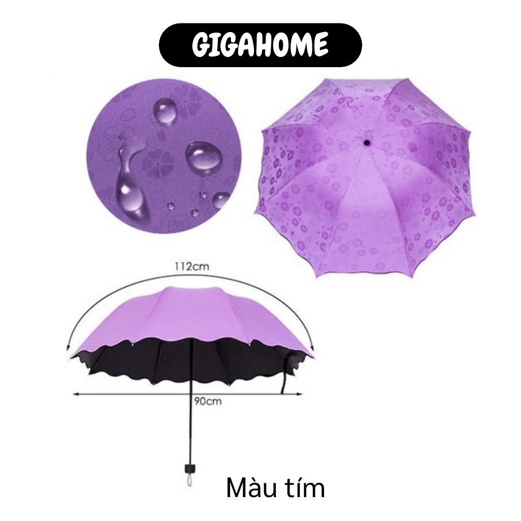 Ô Dù Đi Mưa Gấp Gọn GIGAHOME Nổi Hoa Văn Khi Dính Nước Độc Đáo 2783