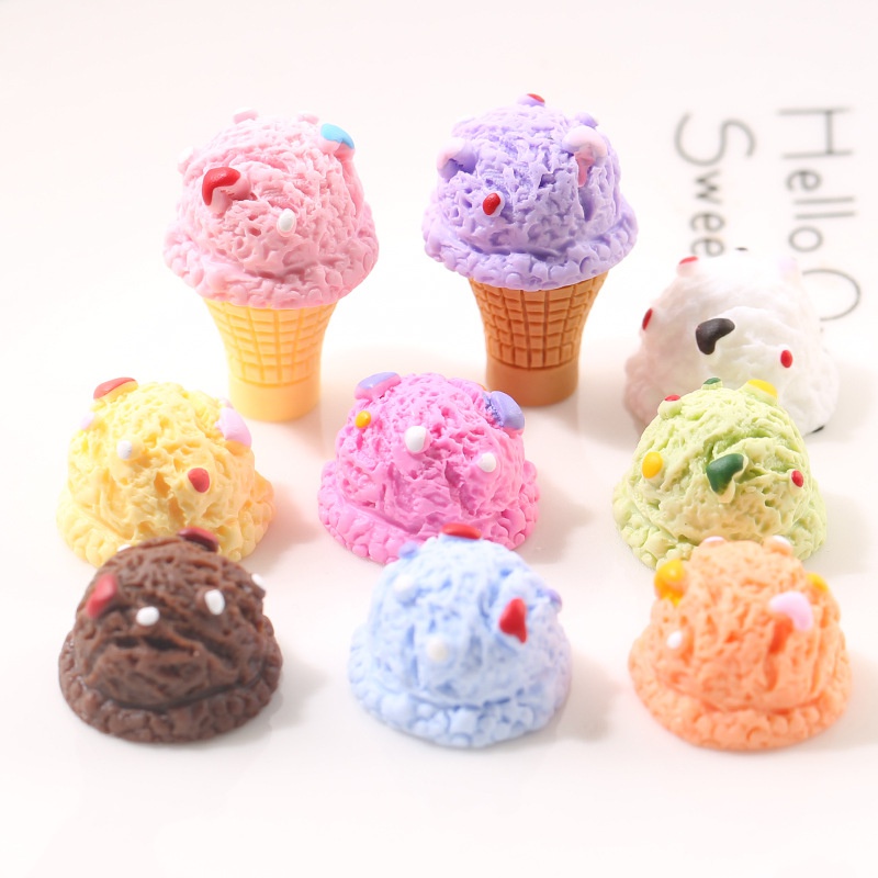 Set 5 Phụ Kiện Trang Trí Điện Thoại Hình Cây Kem Nhiều Màu Sắc