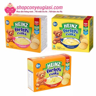 Bánh Quy Heinz Farley's Rusks 120g Nhiều Vị Cho Bé Ăn Dặm 6 tháng - Date 8/2022 - Xuất xứ Indonesia