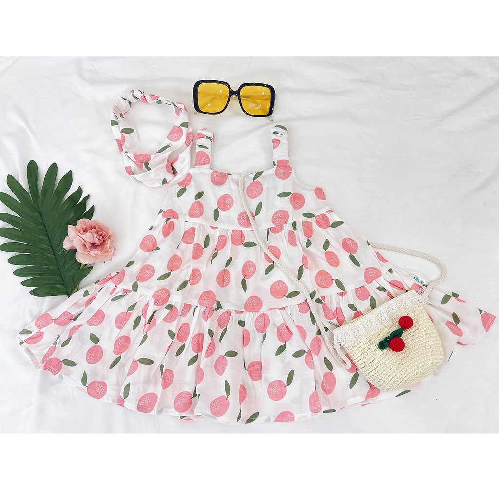 Váy Bé Gái Đi Biển Chất Liệu Đũi Xước Mềm Mại DORIS KIDS