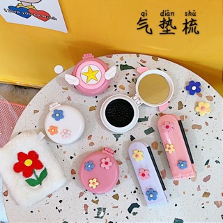 Gương lược gấp sakura hồng