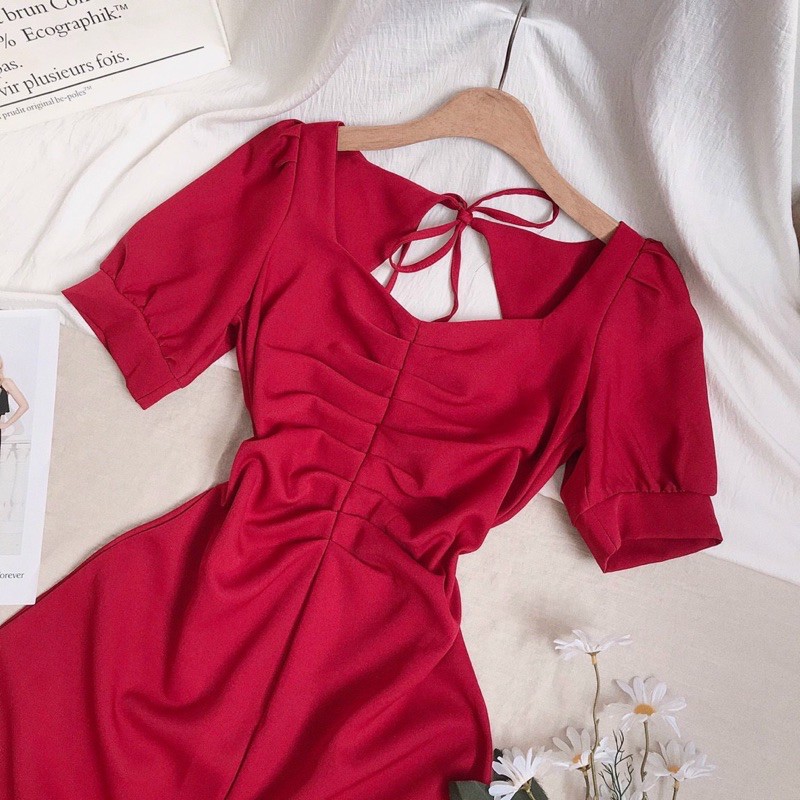 Đầm bigsize ❤️ 𝐒𝐈𝐄̂𝐔 𝐒𝐀𝐋𝐄❤️ đầm đỏ nhúng ngực bigszie (có size ảnh sàn )