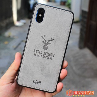 Ốp lưng Xiaomi vân da khắc hình Nai (Bộ 1)