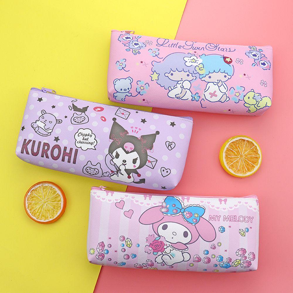 ELEGANT Bóp Viết Học Sinh In Hình Kuromi Melody Dễ Thương