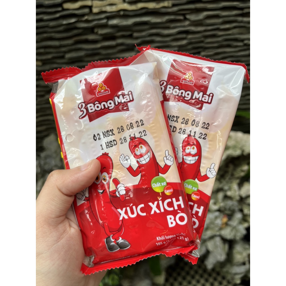 Xúc Xích Bò Tiệt Trùng Vissan, Xúc Xích Ăn Liền - 1 Gói 5 Chiếc