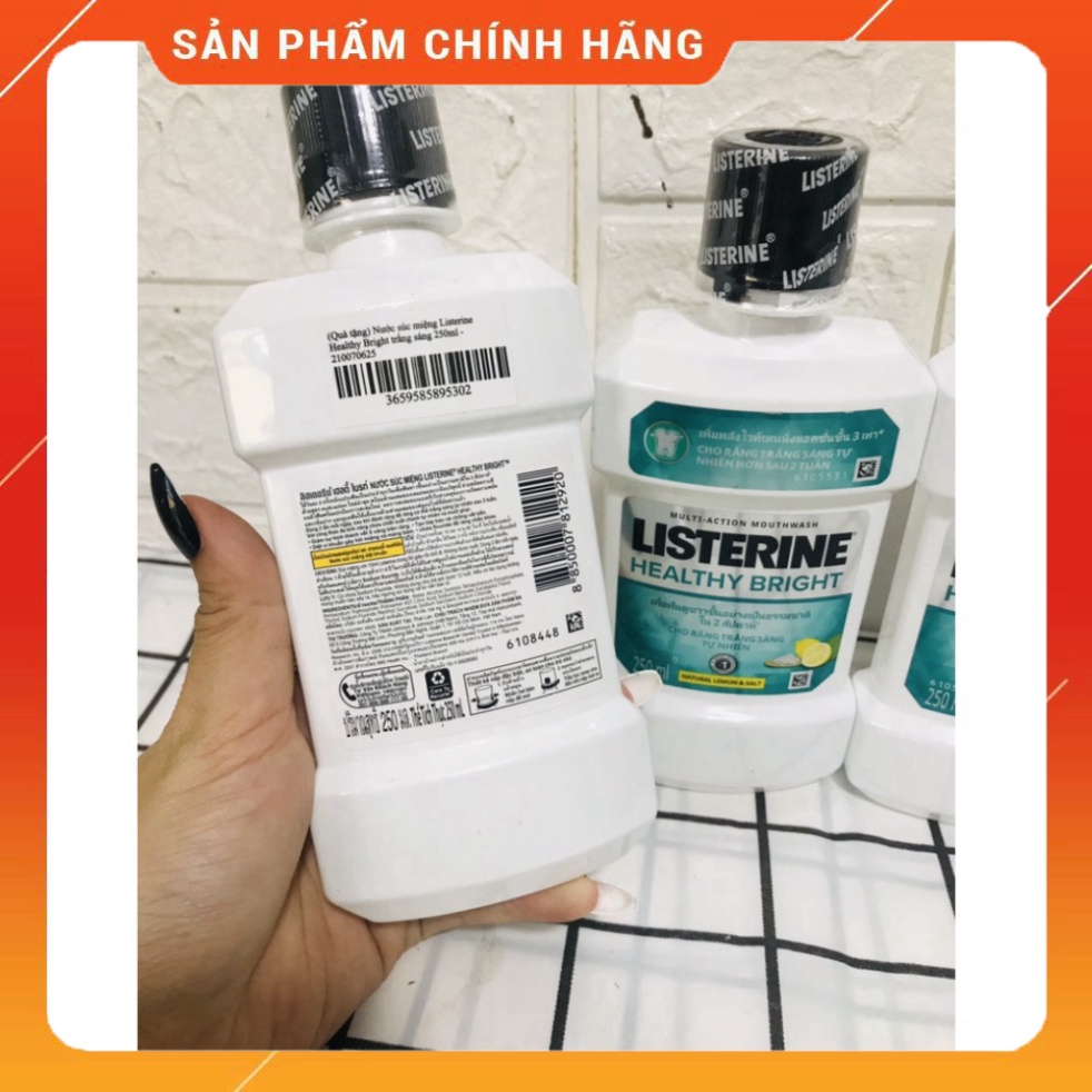 Nước súc miệng Listerine Healthy Bright  trắng sáng 250ml