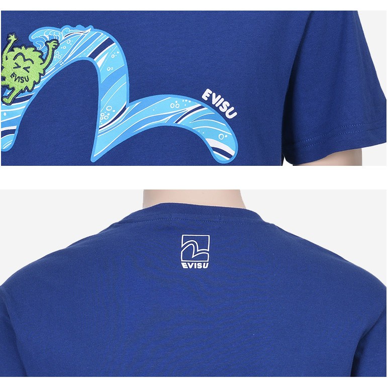 ✾▪♘100% Áo Thun Bụi Bẩn Sóng evisu Hàn Quốc Đích Thực