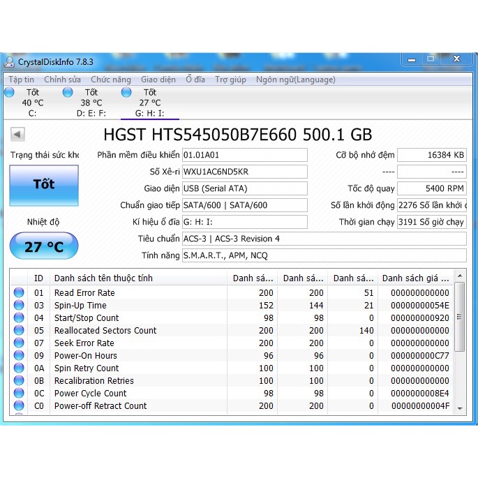 Ổ cứng HDD Laptop 500GB, 1TB 2.5&quot; SATA 3 - Hàng Cũ tháo máy Sức khoẻ GOOD 100% (Hỗ trợ cài win theo yêu cầu)