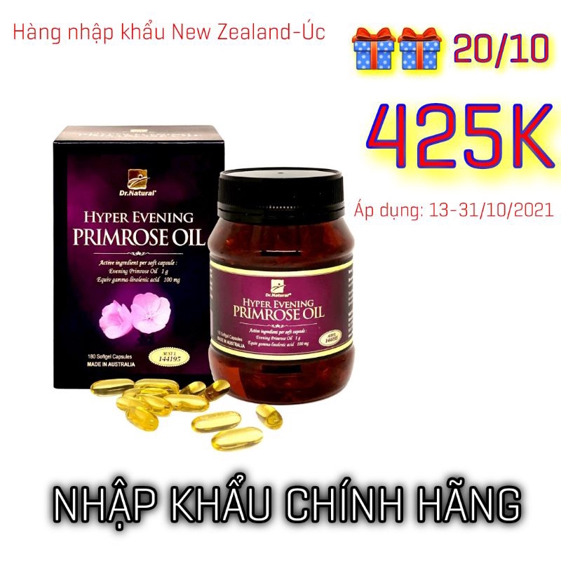 ( BẢO HÀNH CHÍNH HÃNG) Viên uống bổ sung nội tiết tố Dr Natural  Hyper Evening Primrose Oil 1000mg