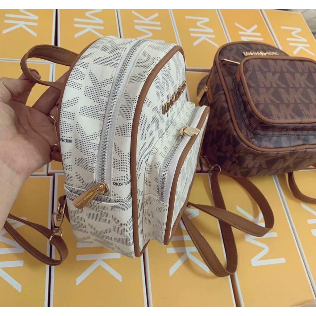 Balo mini MK da PU nhiều ngăn khóa kéo cao cấp size 20