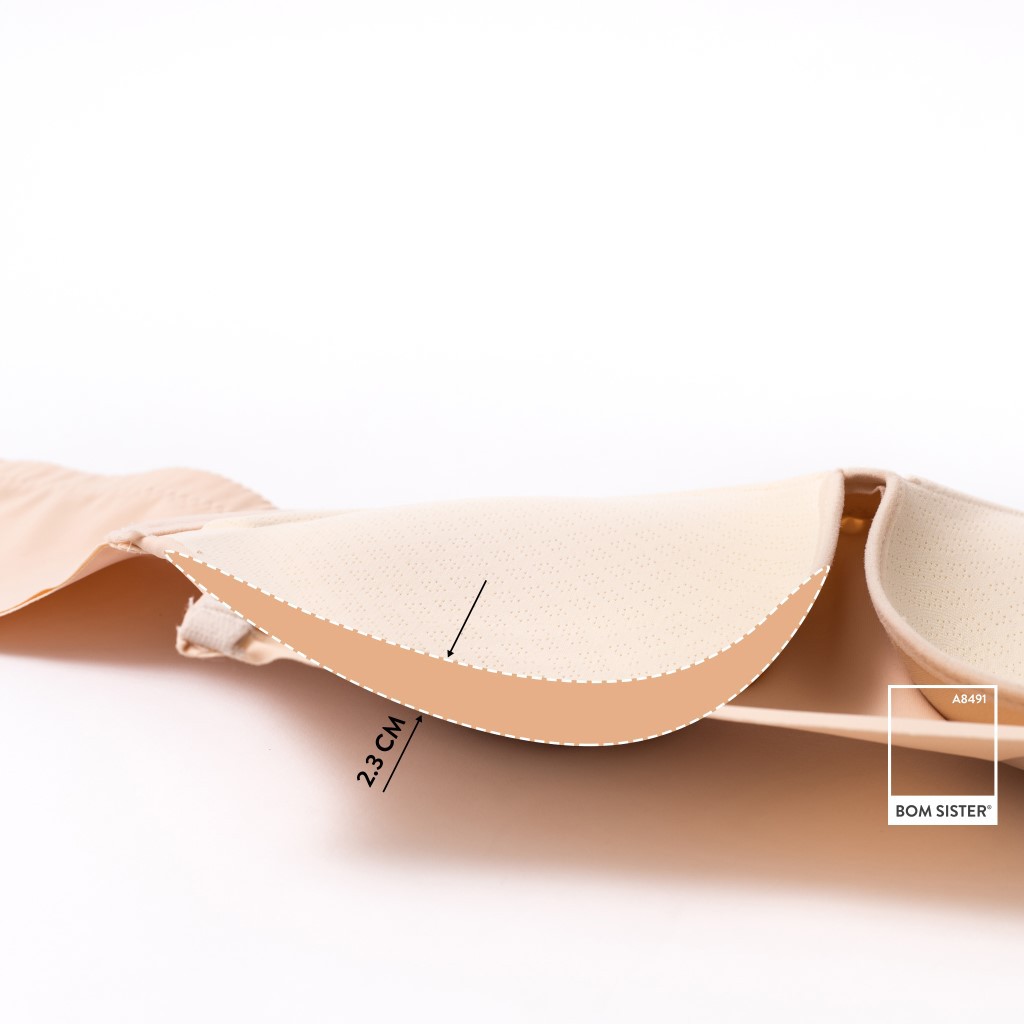 Áo lót mút vừa chất su không gọng cúp ngang màu trơn siêu nâng BOM SISTER A8491 | BigBuy360 - bigbuy360.vn