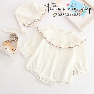 Set body bèo kèm mũ tiểu thư dành cho bé gái