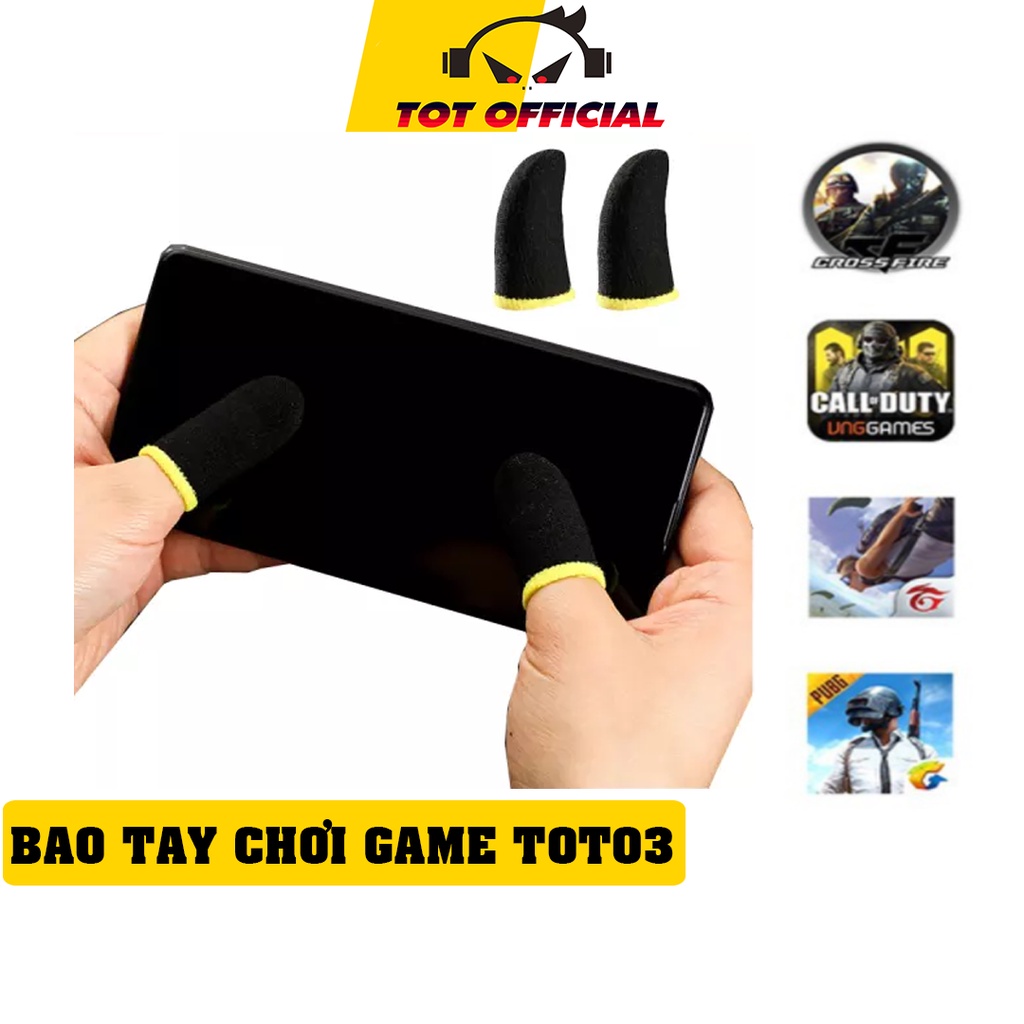 Găng tay cảm ứng chơi game Mobile TOT03 Chống mồ hôi tay, Tăng độ nhẩy cảm ứng, Phụ kiện chơi game