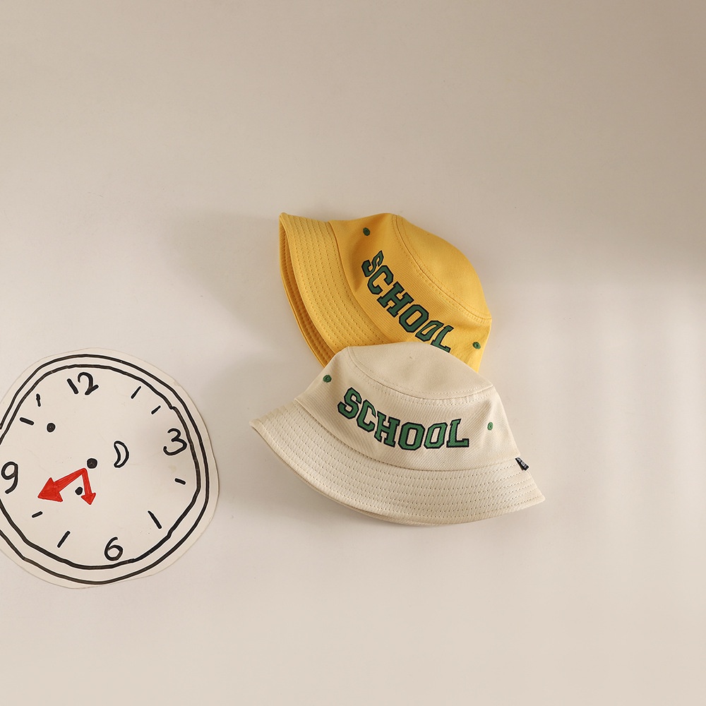 Nón Tai Bèo Chống Nắng Màu Trơn In Chữ Thời Trang Hàn Quốc Mới 2022 Cho Bé