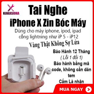 [ HÀNG CHÍNH HÃNG ] Tai nghe iPhone X zin bóc máy Earpods Lightning dùng cho iphone ipad ipod, từ iphone 7 đến iphone 12