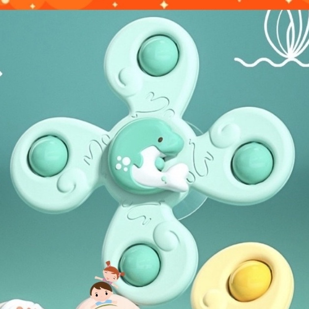 Đồ chơi con quay spinner hình cá heo đáng yêu 4 cánh vui nhộn cho bé, nhựa ABS an toàn
