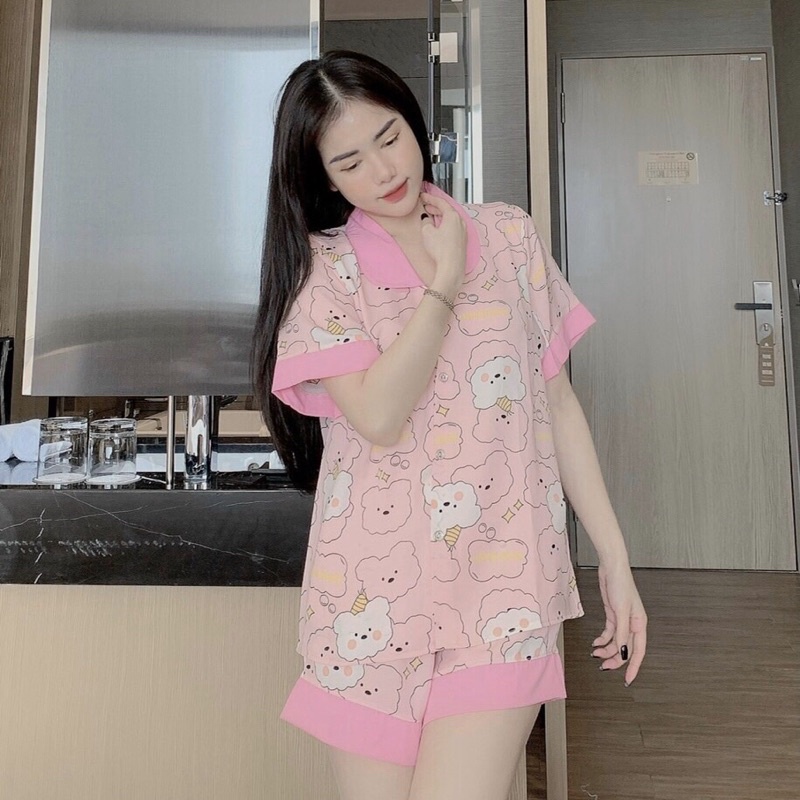 BỘ NGỦ - ĐỒ NGỦ pijama tay cộc đùi lụa mango cao cấp loại 1