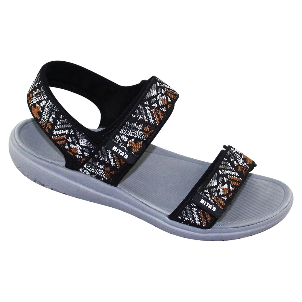 Sandal đế bằng nữ Bita's SYN.252 (Đen + Navy)