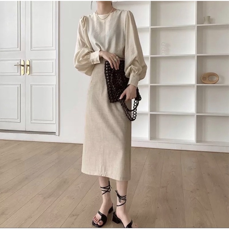 CHÂN VÁY LINEN FORM DÀI